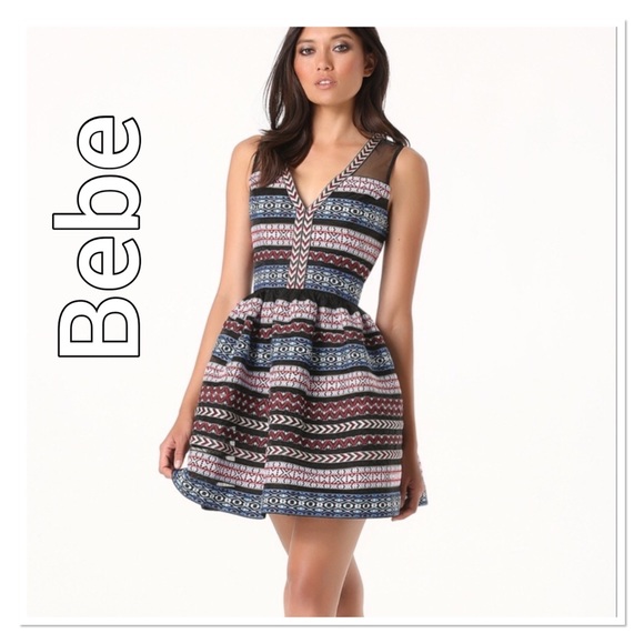 bebe Dresses & Skirts - Bebe Peruvian Embroidered Party Dress